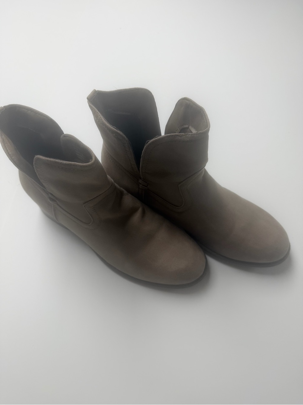 True Craft Women's Taupe Ankle Booties - Classic Slip-On Style